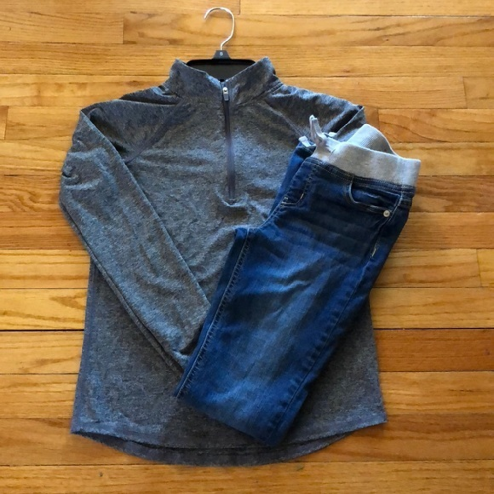 JUSTICE OUTFIT SIZE‎ 10 ACTIVE TOP/SKINNY JEAN 💥